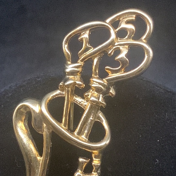 - Vintage Golf Bag Brooch 1,3,5 Gold Tone - Picture 3 of 6